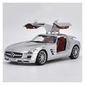 NALora Scale Finished Model Car 1:18 For Mercedes-Benz SLS Alloy Sports Car Model Simulation Car Decoration Collection Gift Die Casting Model Miniature Replica Car (Color : Silver)