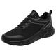 Cross-country ski shoes men's sports shoes, fashionable new pattern, summer mesh, breathable and comfortable, thick sole, casual running shoes, lace-up shoes, men's black shoes, black, 43 EU 3X-Schmal