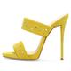 THOYBMO Women's High-heeled Sandals Open Toe Slip On Sandals Rhinestones Slip is Stiletto Shoes Two Strap Faux Leather High Heel Suitable for Women, Yellow,46