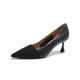 Women's Fine High Heel Pointed Sexy High Heels Party Wedding High Heels Work Fashion Court Shoes Shallow Mouth Low-top Leather Shoes Black