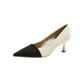 Women's Fine High Heel Pointed Sexy High Heels Party Wedding High Heels Work Fashion Court Shoes Shallow Mouth Low-top Leather Shoes Beige