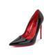 HJKLW Women's Sexy Pointed Toe Stiletto Heel Pumps Court Shoes,Women's High Heels Platform Pumps Stilettos Court Shoes Heels,Black Red,43