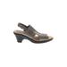 Easy Street Heels: Gray Solid Shoes - Women's Size 8 - Open Toe