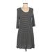 rue21 Casual Dress - A-Line Scoop Neck 3/4 sleeves: Black Print Dresses - Women's Size Medium