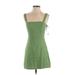 Forever 21 Casual Dress - Mini Square Sleeveless: Green Solid Dresses - Women's Size Small