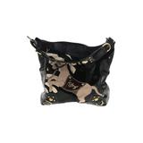 Sharif Shoulder Bag: Pebbled Black Print Bags