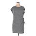 Aerie Casual Dress - Mini Crew Neck Short sleeves: Gray Marled Dresses - Women's Size X-Large