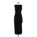 Open Edit Casual Dress - Sheath High Neck Sleeveless: Black Print Dresses - Women's Size Medium