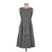 Banana Republic Casual Dress - A-Line Cold Shoulder Sleeveless: Gray Dresses - Women's Size 6 Petite