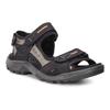 Outdoorsandale ECCO "Offroad", Herren, Gr. 43, schwarz (schwarz, grau), Nubukleder, sportlich, Schuhe, Sommerschuh, Klettschuh, Outdoorschuh, in Trekking-Optik