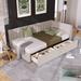 Classic Linen Upholstered Twin Size Daybed: 2 Storage Drawers, Solid Wood Frame