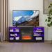 Electric Fireplace TV Stand with Glass Shelves,3D with LED Lights Wood with USB Charging Outlet Television Table up to 32-65"