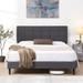 Modern Style Platform Bed Frame with Fabric Upholstered Headboard, Sturdy Structure