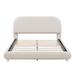 Teddy Fleece Upholstered Platform Bed with Thick Fabric & Solid Wood Slat Support Low Profile Panel Bed Frame,Beige - Full