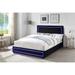 Queen-Sized Upholstered Platform Bed with LED Lights: Storage Bed, 4 Drawers, Fabric