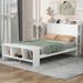 Twin / Full Size Platform Bed with built-in shelves Headboard , LED Light and USB ports