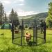 39.37" Dog Fence 8 Panels Heavy Duty Metal Playpen with Door for Outdoor and Indoor