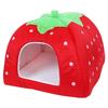 Foldable Strawberry Pet Dog Cat Bed Doggy Kennel House Puppy Basket Pat L - Red