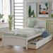 Twin Size Platform Bed w/ Elegant Design & 2 Drawers, Solid Construction