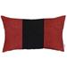 12" X 20" Black And Red Geometric Zippered Handmade Polyester Lumbar Pillow Cover