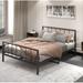 Contemporary Metal Queen Size Bed Frame with Chic Headboard, Perfect Addition for Versatile Bedroom Styles