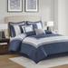 8pc King Embroidered Comforter Set Navy