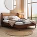 Minimalist Queen Platform Bed, PU Leather Upholstery