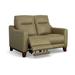 Poland 57" Genuine Leather Round Arm Reclining Loveseat