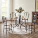 5-Piece Tempered Glass Dining Table with 4 Chairs,Modern Round Dining Table Set