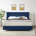 Modern Velvet Bed, Button Headboard