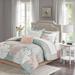 King Size Comforter Set with Cotton Bed Sheets Blush/Grey