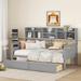 Stylish and Versatile Living: Twin Size Daybed with Elegant Design, Bedside Shelves, and Two Drawers