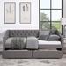 Stylish Gray Sofa Bed with Dual Functionality, Two Built-in Storage Drawers, Perfect for Contemporary Living Spaces