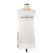 Zara Casual Dress - Shift Scoop Neck Sleeveless: White Solid Dresses - Women's Size Medium