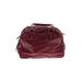 Wanderers Travel Co. Leather Satchel: Burgundy Print Bags