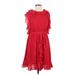 Prabal Gurung for Target Casual Dress - Mini High Neck Short sleeves: Red Solid Dresses - Women's Size 8