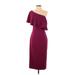 Lovers + Friends Cocktail Dress - Sheath Open Neckline Short sleeves: Burgundy Solid Dresses - Women's Size X-Small