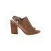 Steve Madden Heels: Tan Solid Shoes - Women's Size 8 1/2 - Open Toe