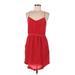 Madewell Casual Dress - Mini: Red Solid Dresses - Women's Size 6