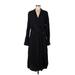 Rag & Bone Cocktail Dress - Midi V Neck Long sleeves: Black Print Dresses - Women's Size Large