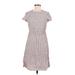 Boden Casual Dress - A-Line Crew Neck Short sleeves: Gray Dresses - Women's Size 4 Petite