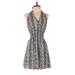 Parker Cocktail Dress - Mini V Neck Sleeveless: Gray Dresses - Women's Size Small