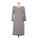 AB Studio Casual Dress - Shift: Gray Aztec or Tribal Print Dresses - Women's Size Medium