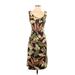 BCBGMAXAZRIA Casual Dress - Sheath Scoop Neck Sleeveless: Brown Dresses - Women's Size Small