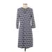 J. McLaughlin Casual Dress - Shift: Blue Argyle Dresses - Women's Size Small