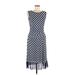 Nine West Casual Dress - Midi: Blue Stripes Dresses - Women's Size 8