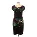 Suzi Chin for Maggy Boutique Casual Dress - Sheath Scoop Neck Short sleeves: Black Print Dresses - Women's Size 12