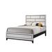 Benjara Asir Queen Size Bed, Geometric Panel Headboard, Modern White Wood Finish Wood in Black | 56.5 H x 42.2 W x 80.9 D in | Wayfair BM307304