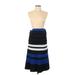 DKNY Casual Dress - A-Line High Neck Strapless: Blue Print Dresses - Women's Size 12