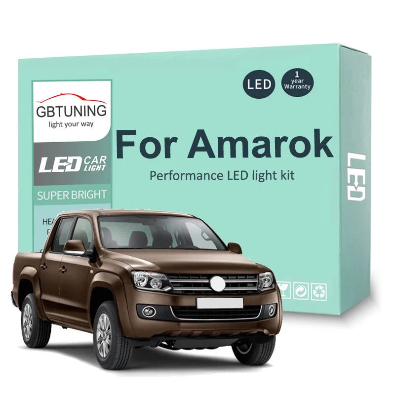 Kit lampadina per interni a LED da 8 pezzi per Volkswagen VW Amarok 2010 2011 2012 2013 2014 2015 2016 2017 lampada per bagagliaio con mappa a cupola per auto Canbus